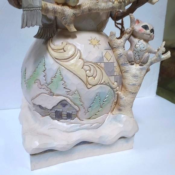 Jim Shore Rare White Woodland Snowman Large 19” Statue 4058733 Indoor Outdoor - Picture 9 of 16